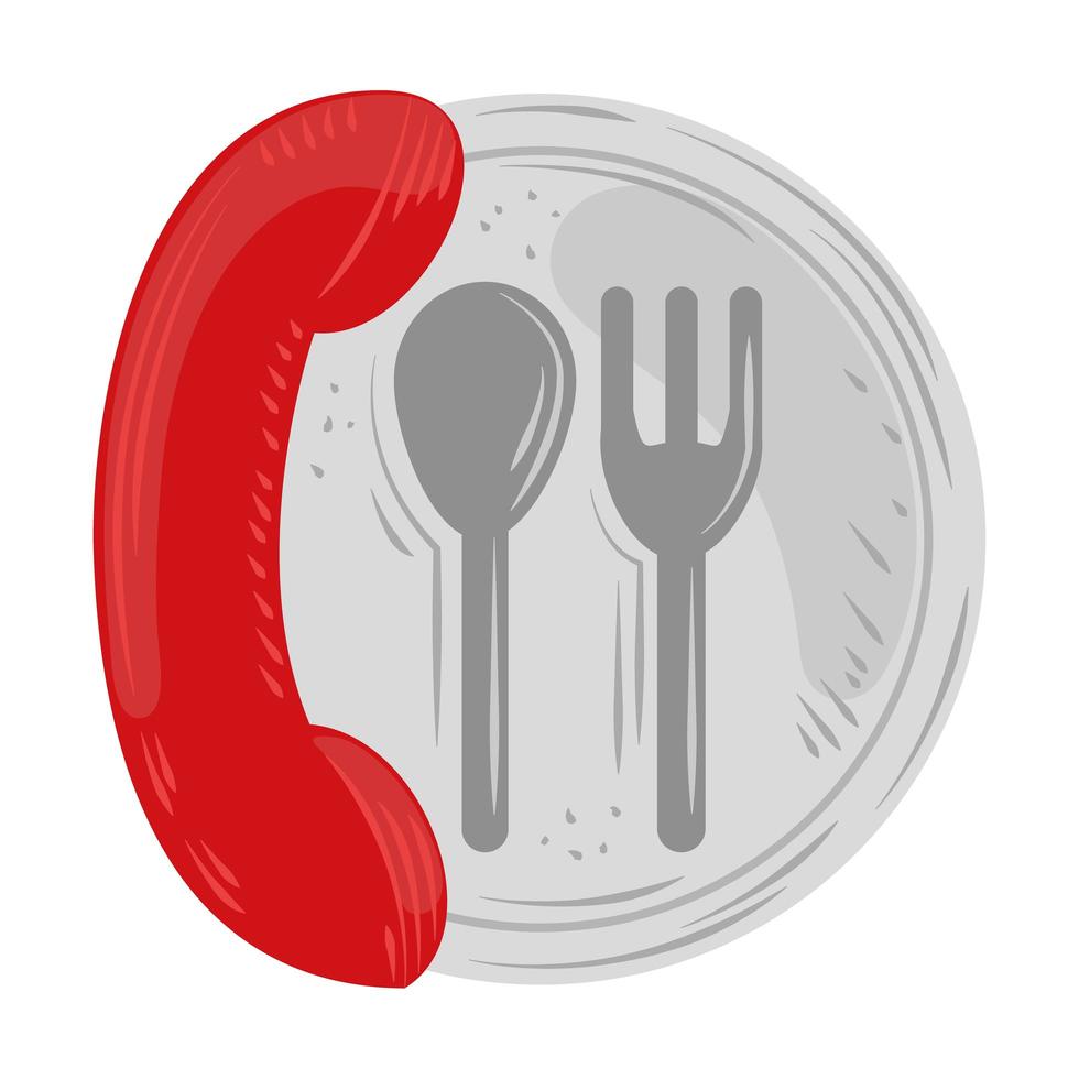 fast delivery service telephone restaurant concept vector