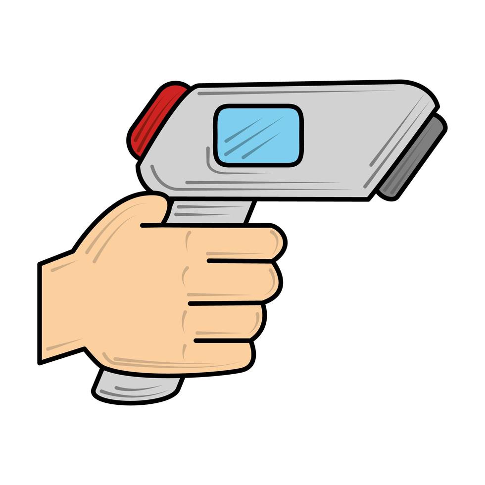 hand with scan check temperature new normal after coronavirus covid 19 vector