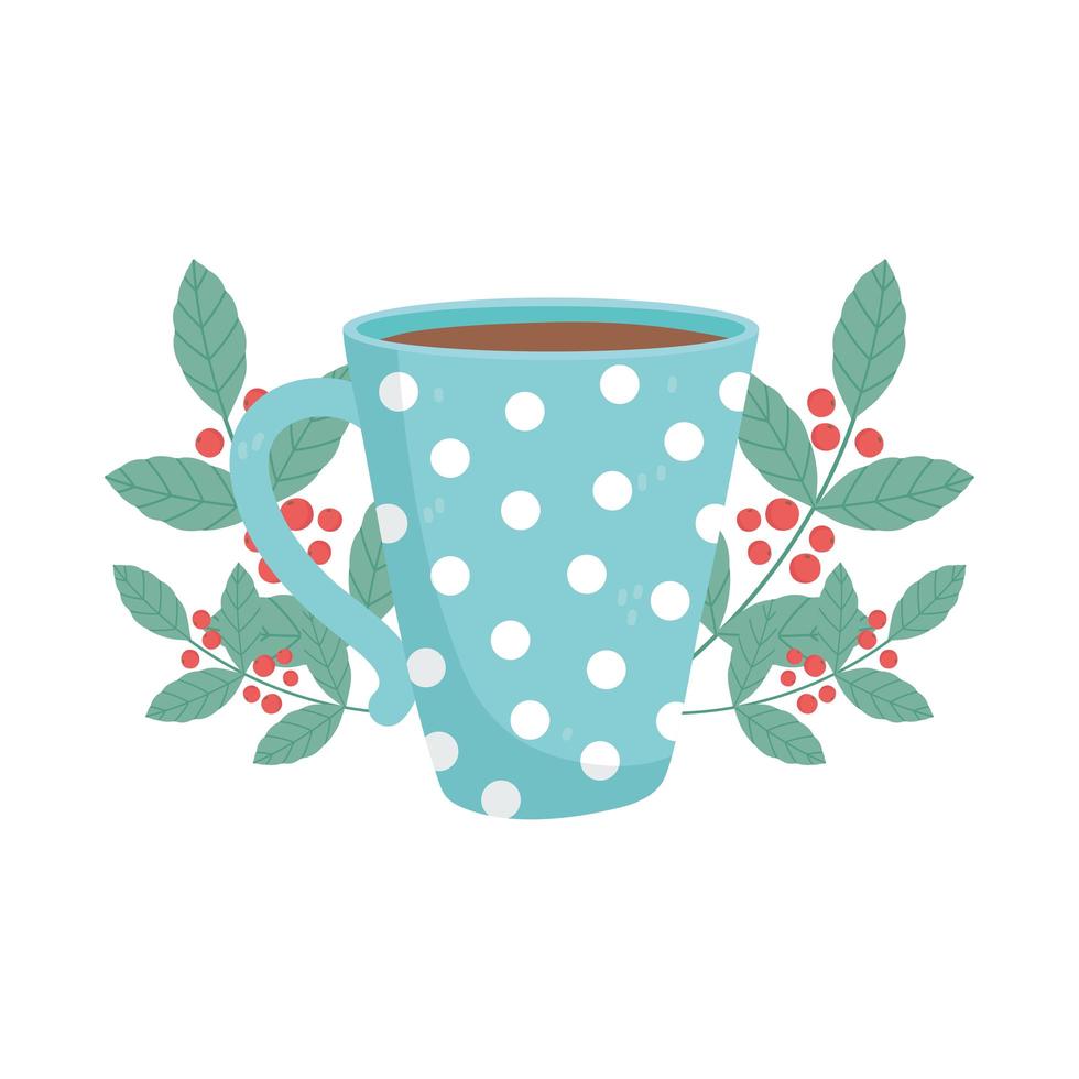 coffee brewing methods, cup beens and leaves vector