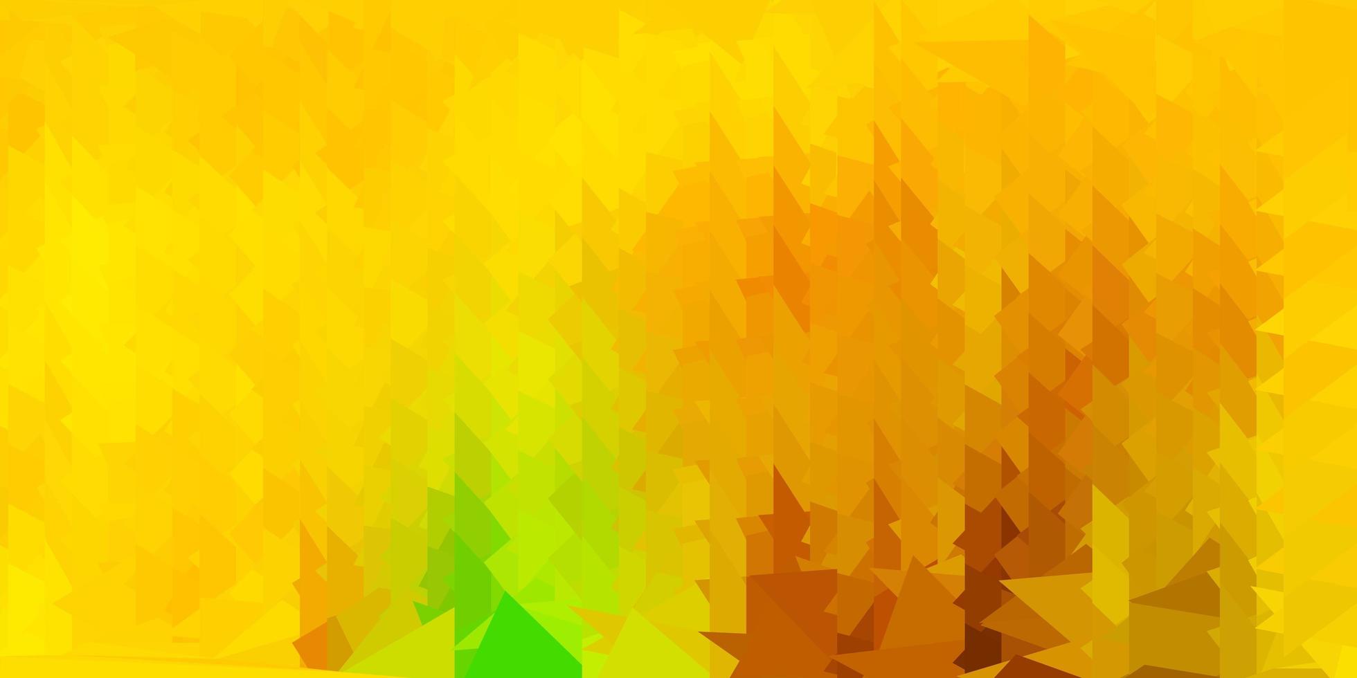 Fondo de mosaico de triángulo vector verde oscuro, amarillo.