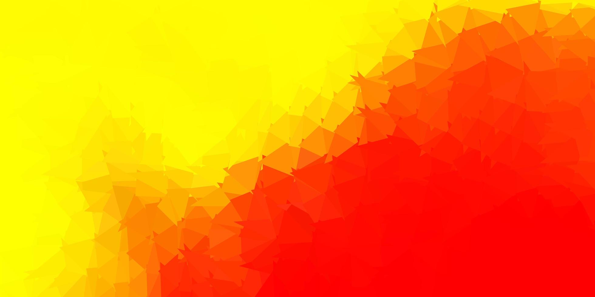 Light red, yellow vector abstract triangle pattern.