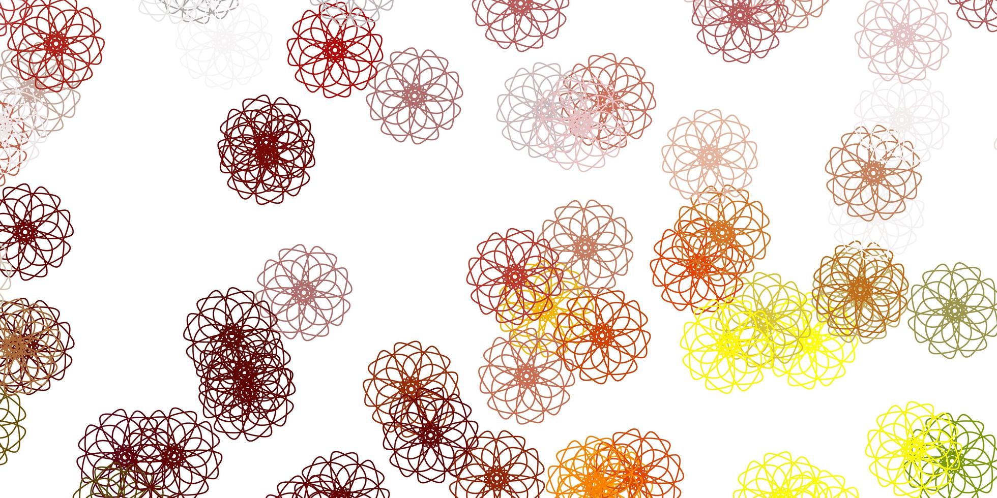 Light red, yellow vector natural layout with flowers.
