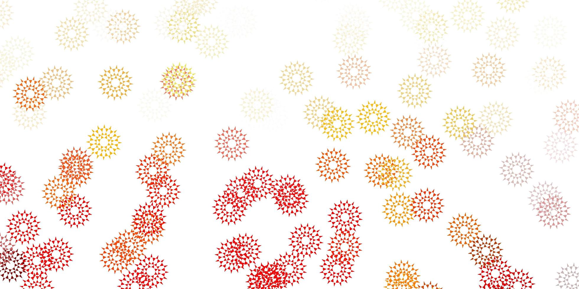 Light orange vector doodle texture with flowers.
