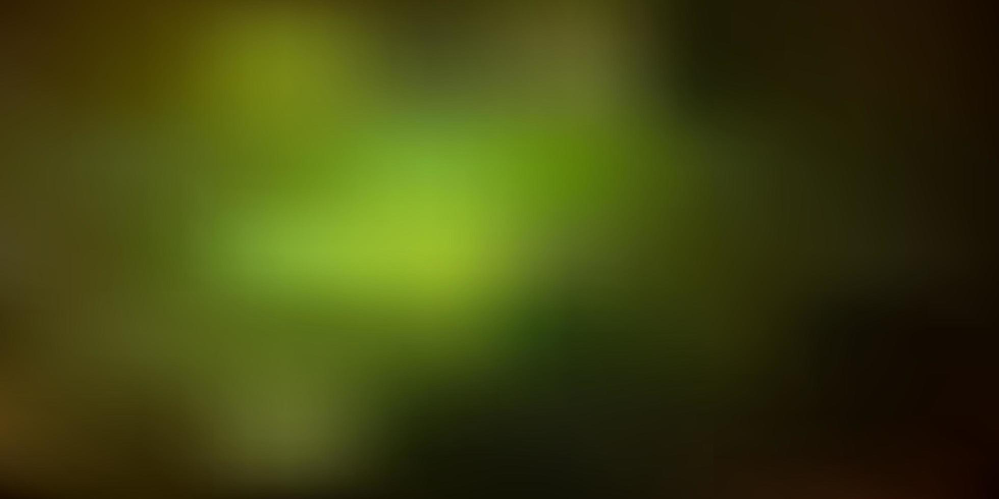 Dark green, yellow vector blurred pattern.
