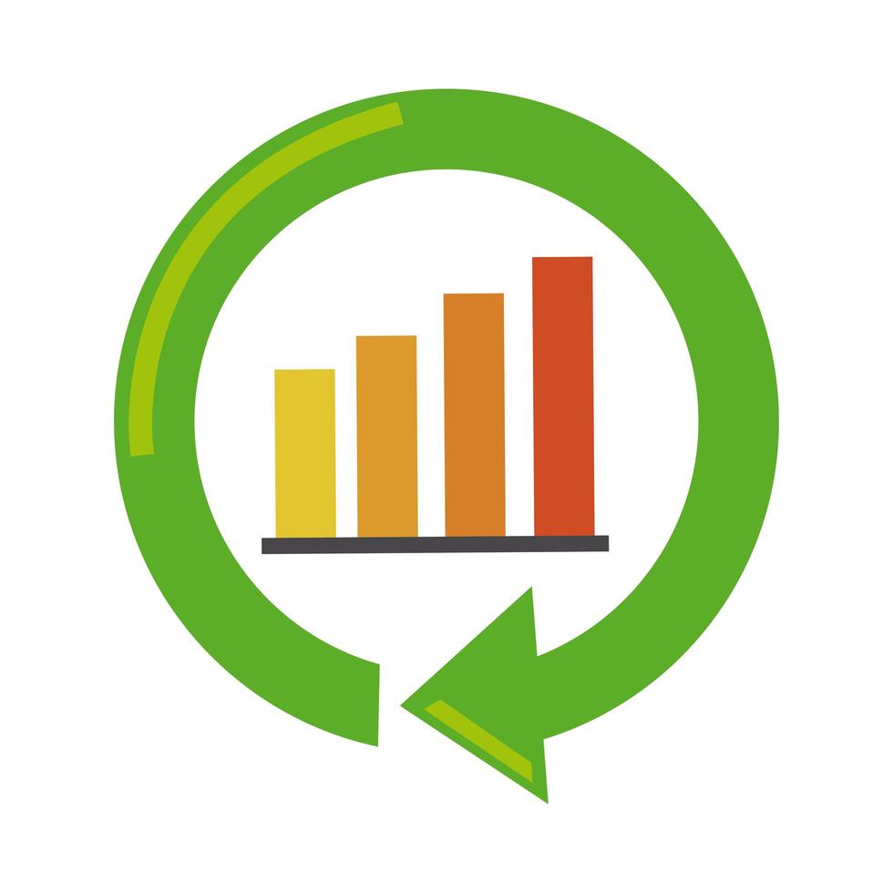data analysis, financial business report economy financial chart flat icon vector