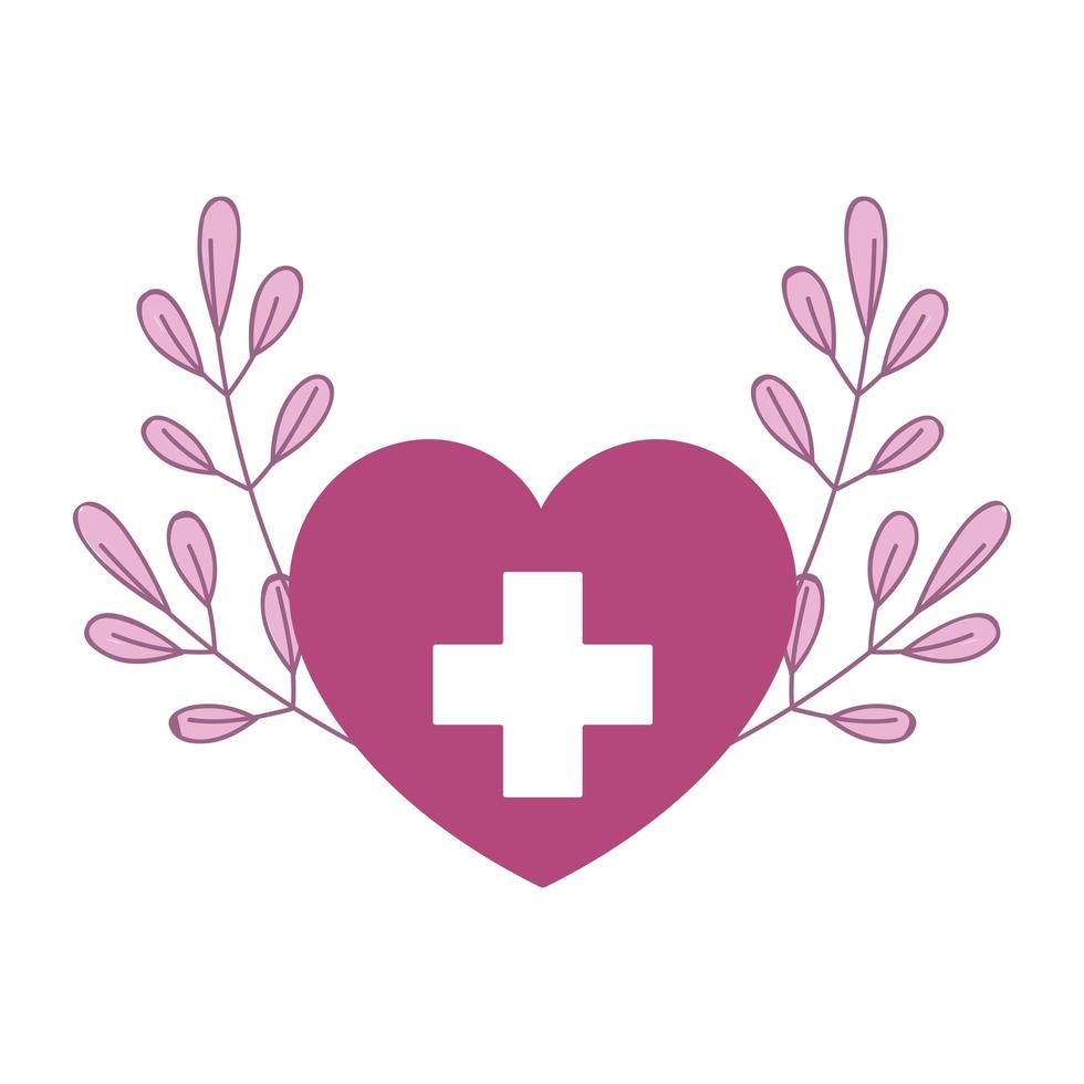 medical heart branch nature isolated icon style vector