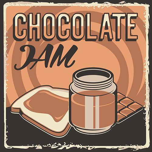 mermelada de chocolate pan rústico clásico retro vintage señalización cartel vector