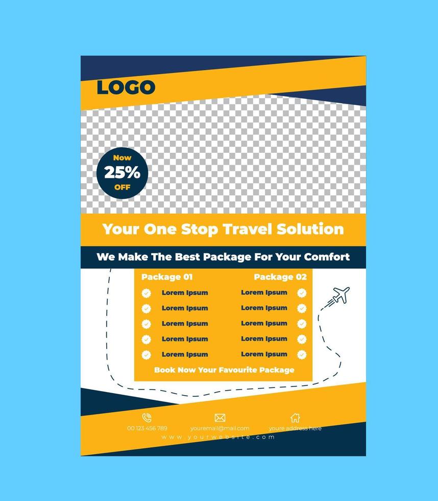 Creative Travel Flyer Design Template vector