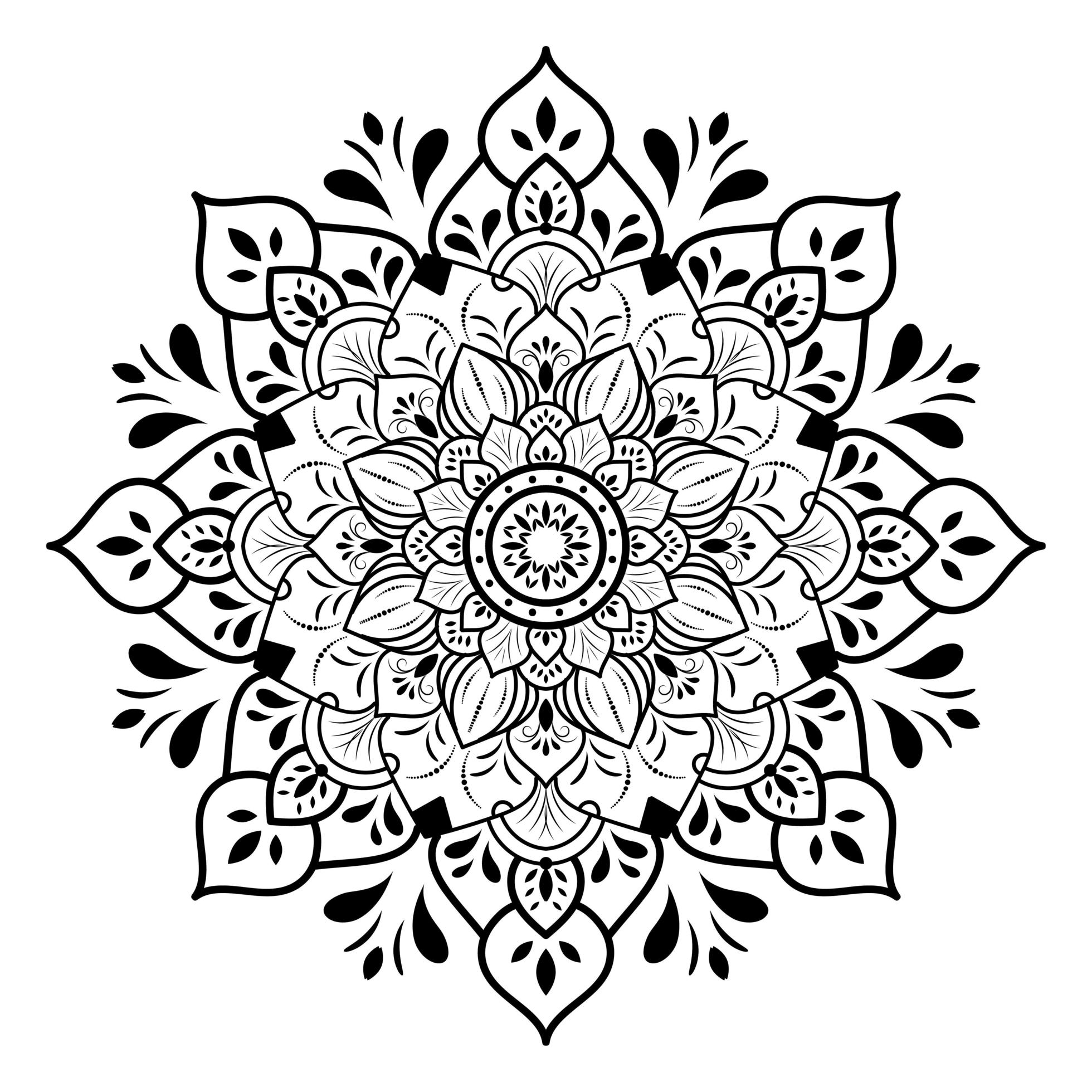 Black mandala design on white background - Download Free Vectors