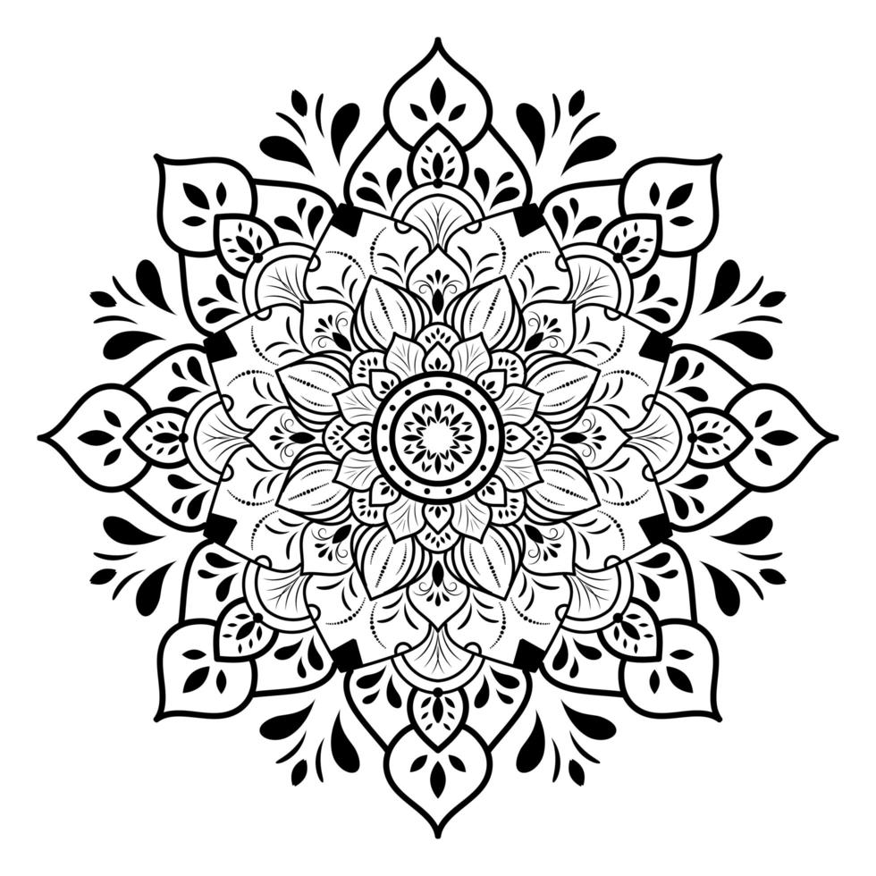 Black mandala design on white background 1861100 Vector Art at Vecteezy