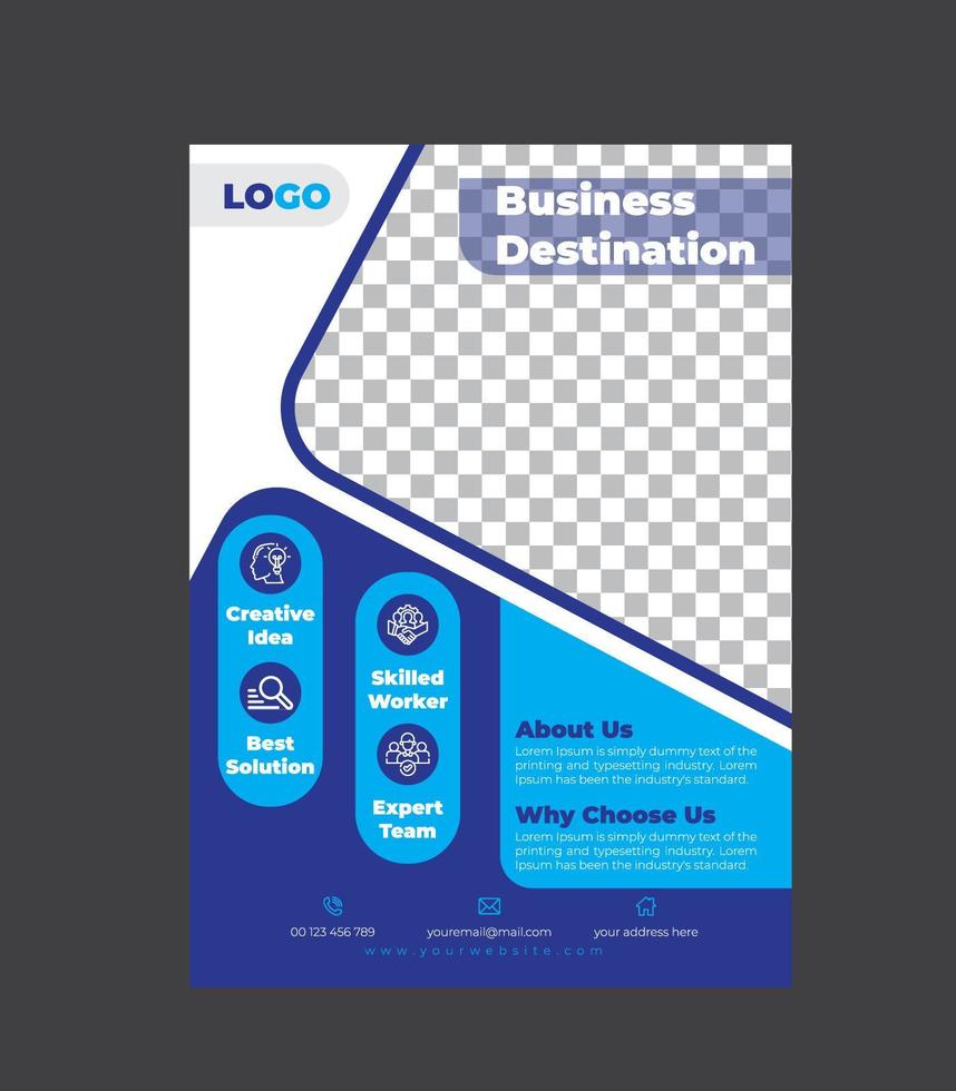 diseño de plantilla de volante de negocios promocional de color azul vector