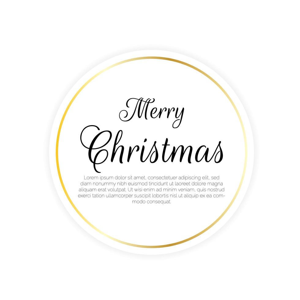 Merry Christmas circular greeting card vector