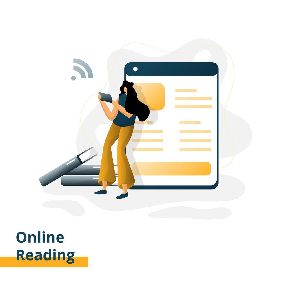 Landing page Online Reading vector