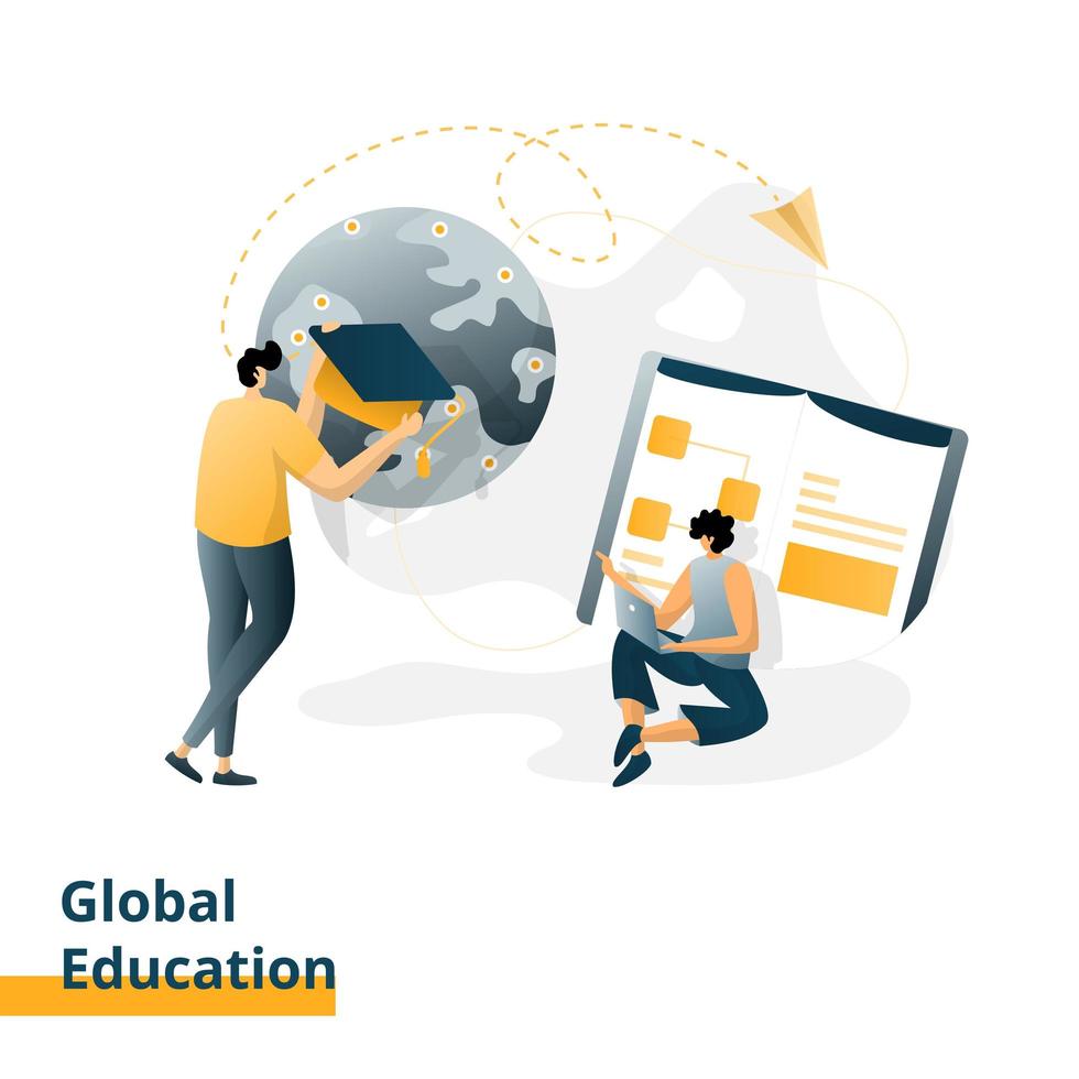 Landing page Global Education vector