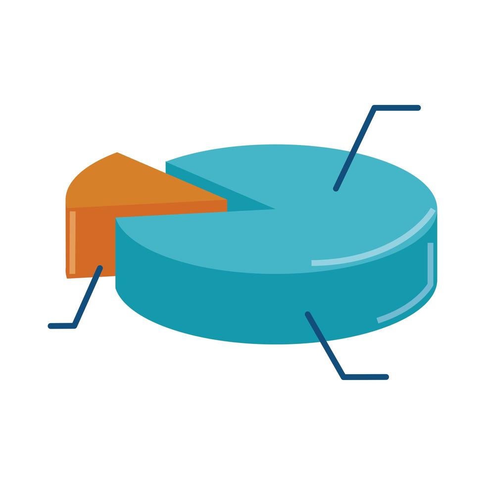 data analysis, infographic chart report financial isometric flat icon vector