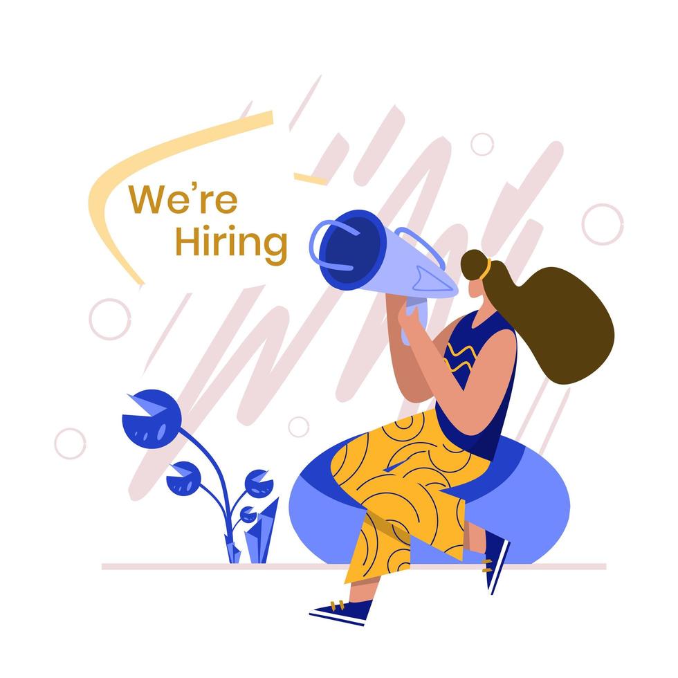 We Are Hiring Illustration vector