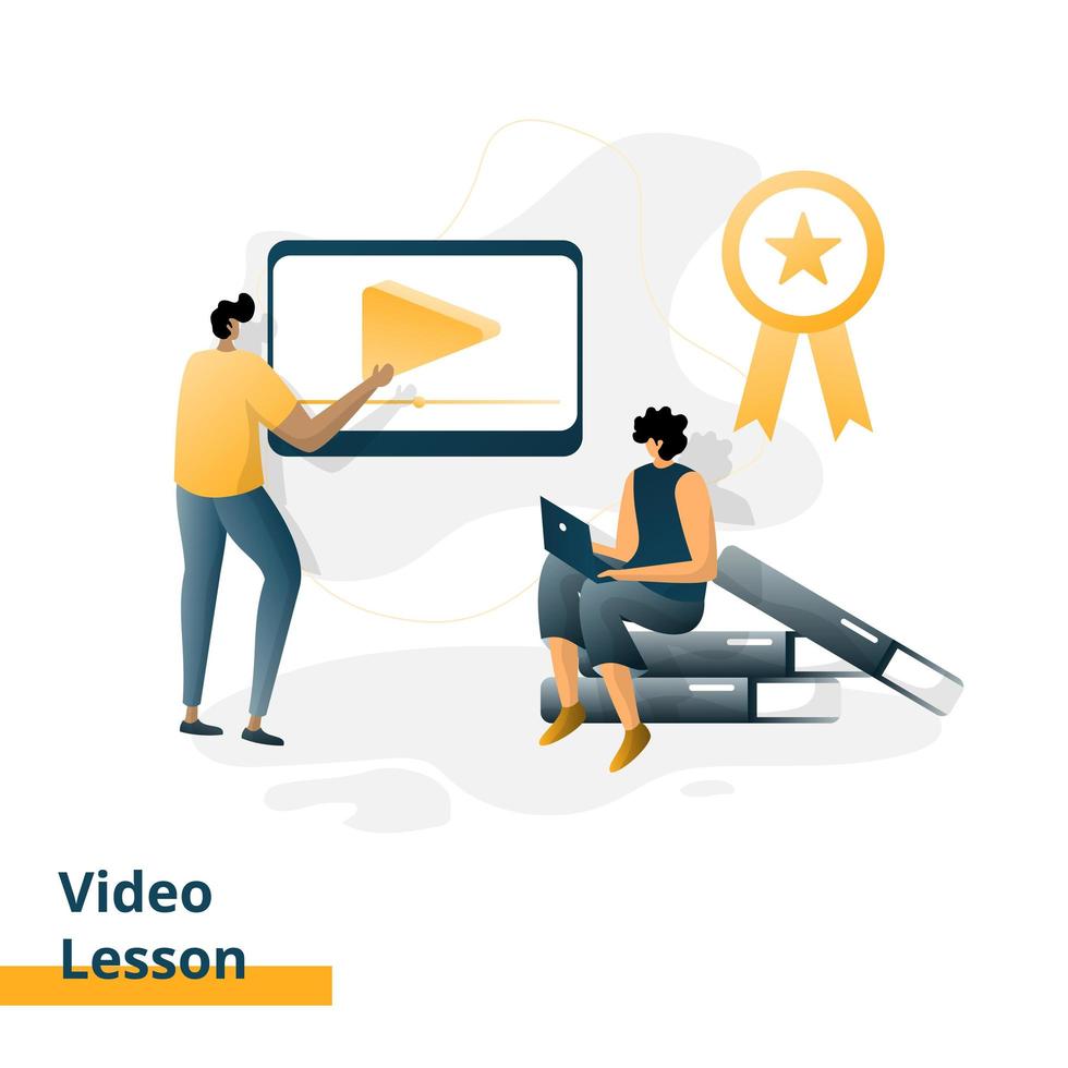 Landing page Video Lesson vector