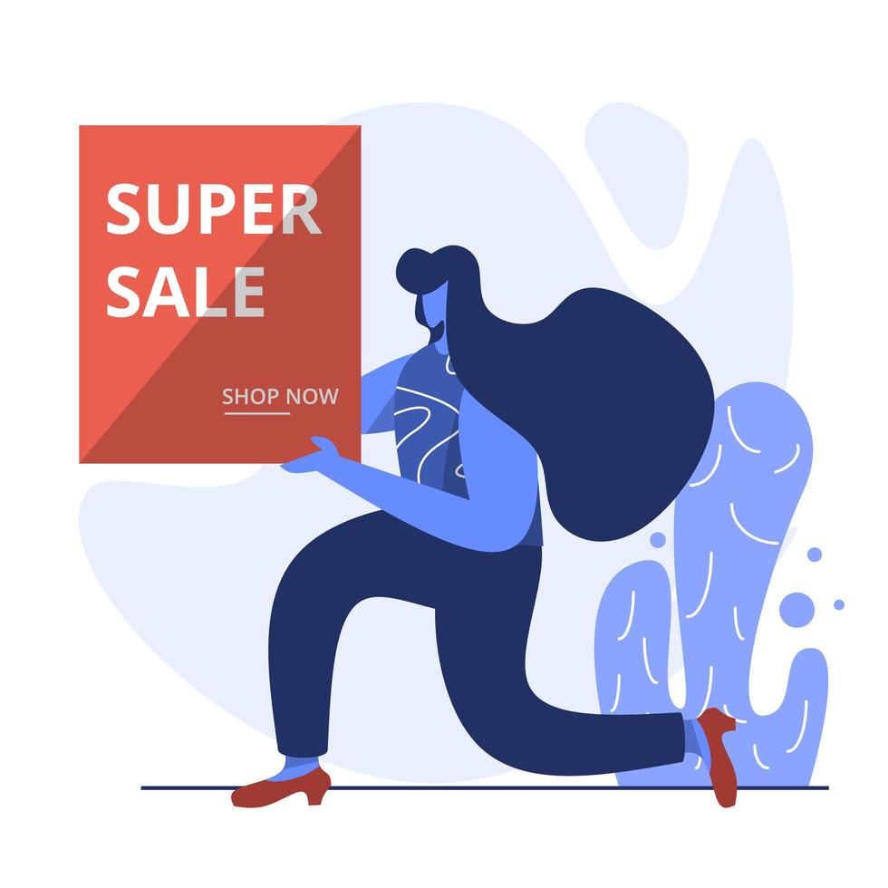 Flat Illustration of Super Sale vector