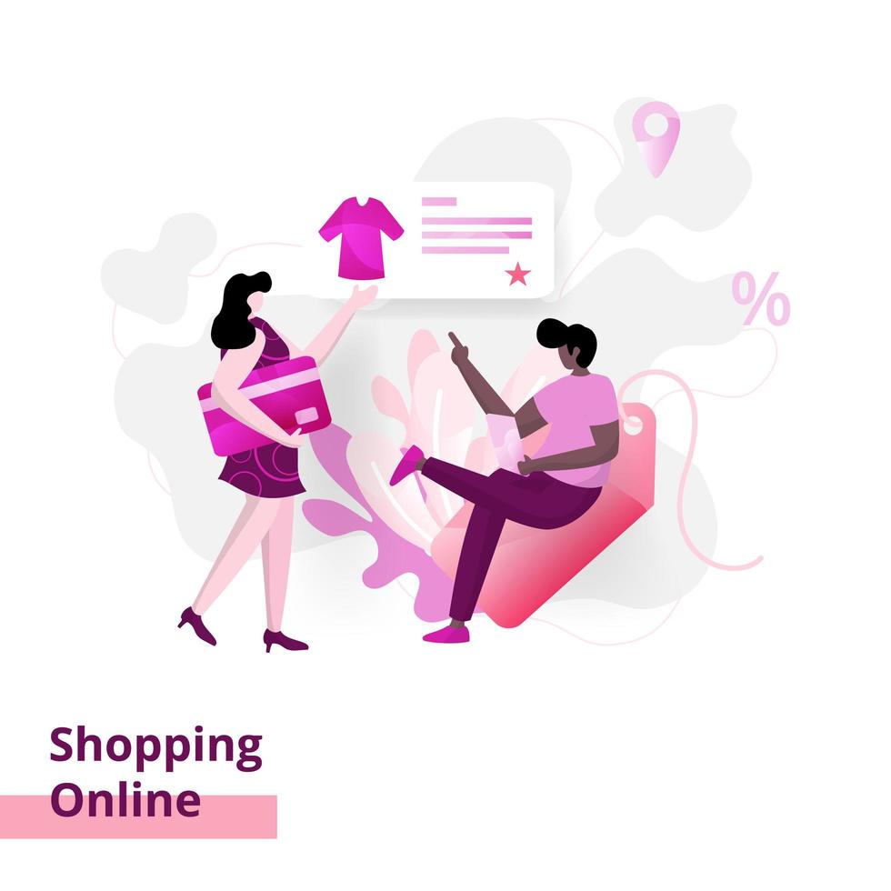 Landing page Shopping Online vector