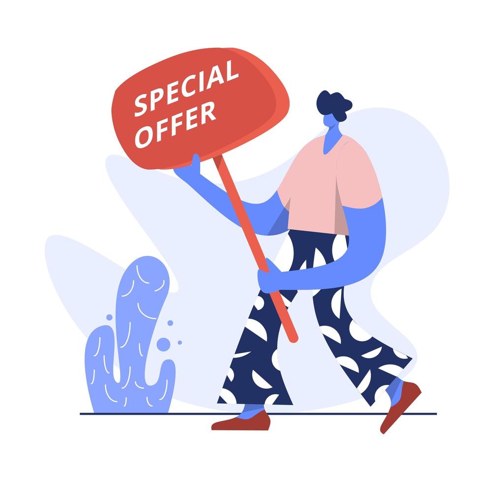 ilustración plana de oferta especial vector