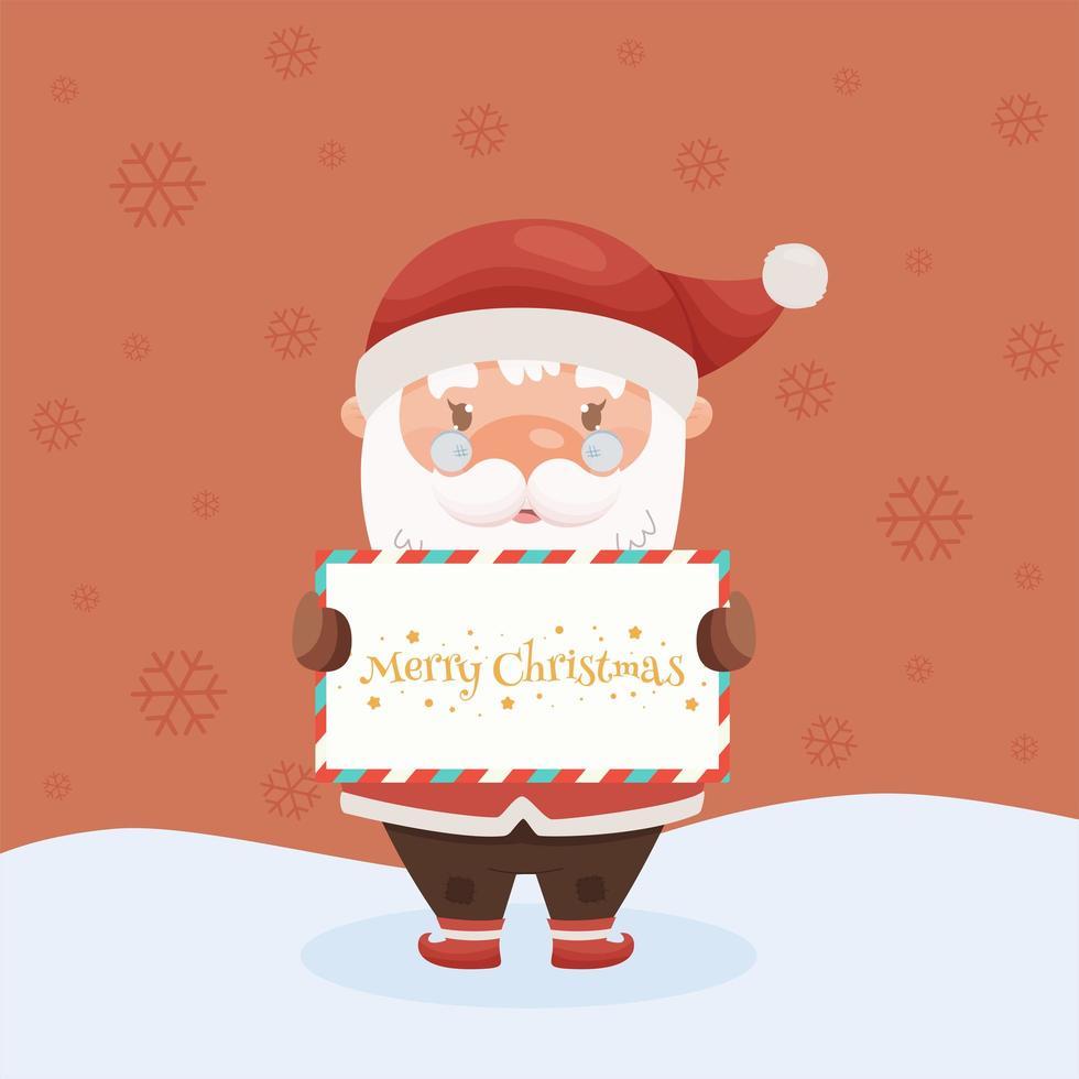 Cute cartoon Santa Claus character. Vector illustration.