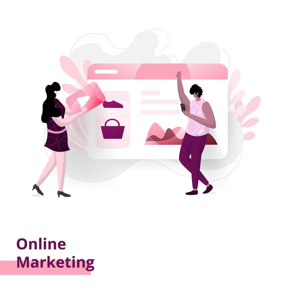 Landing Marketing Online page vector