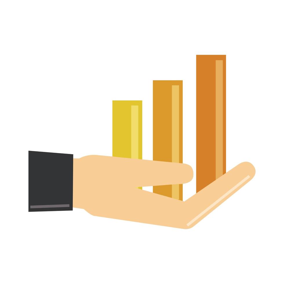 data analysis, hand statistics report financial flat icon vector