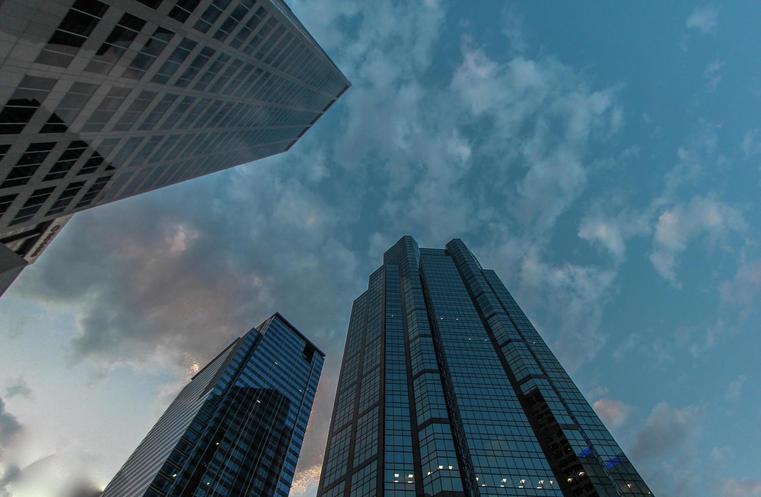 Low angle photography of high rise buildings photo