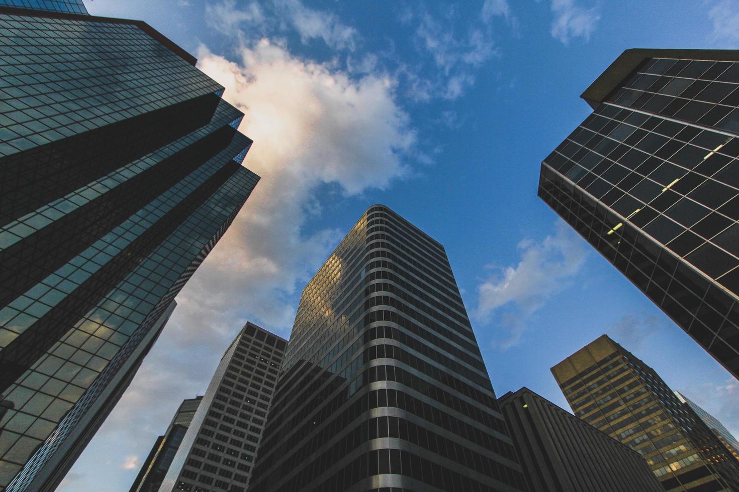 Low angle photography of high rise buildings photo