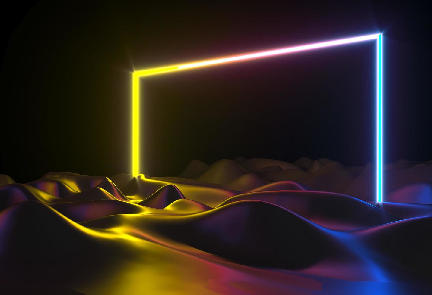 3d illustration abstract neon shapes photo