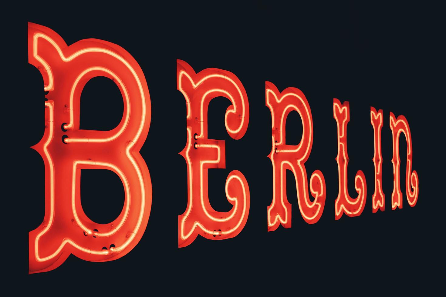 Berlin, Germany, 2020 - Red Berlin neon signage photo