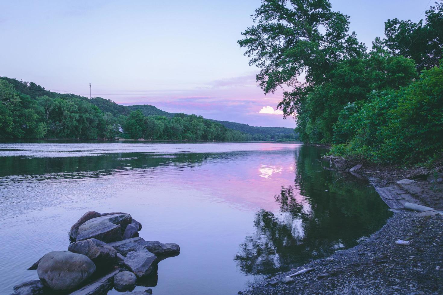 Sunset over a body of water photo