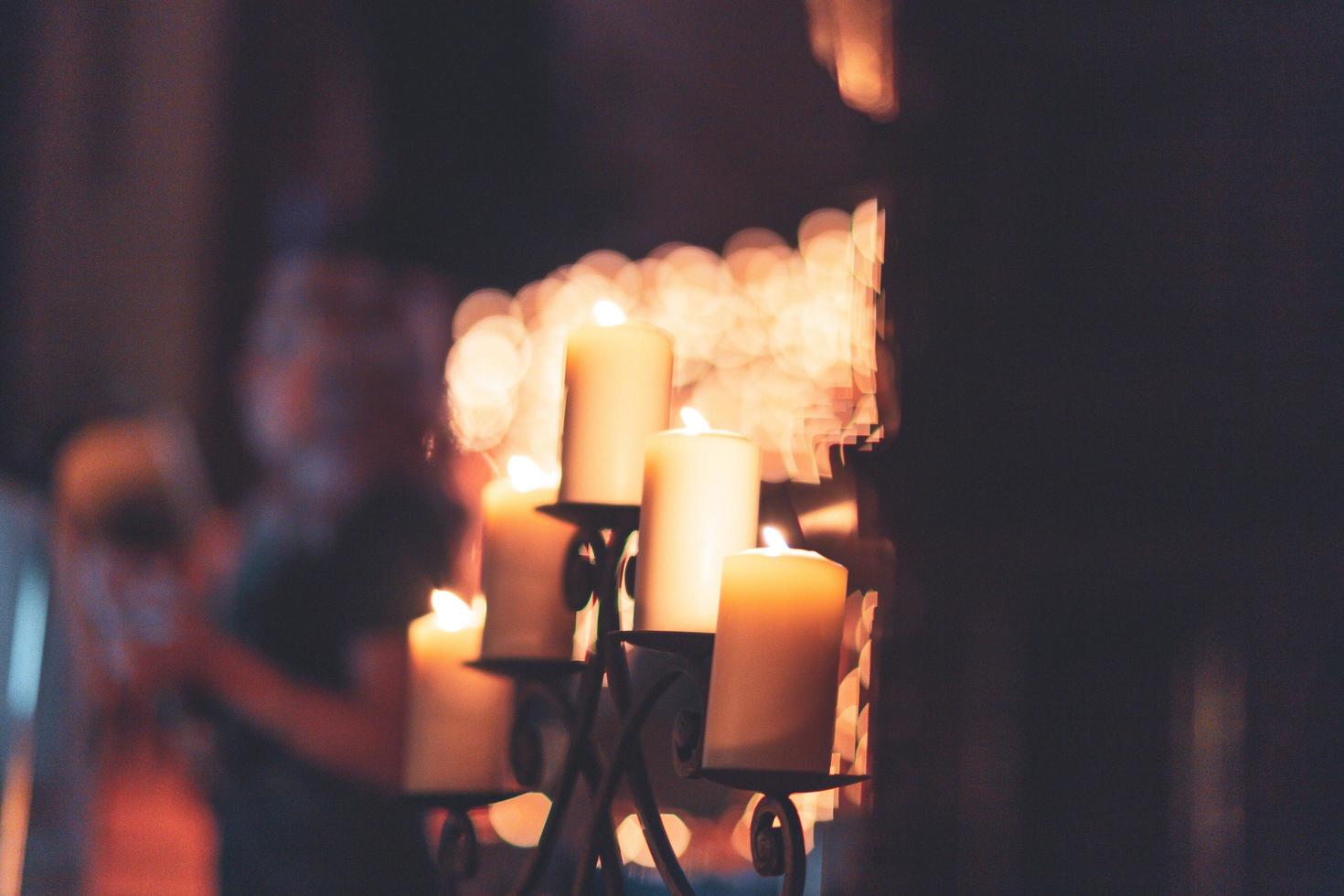 Shallow focus of a candelabra photo