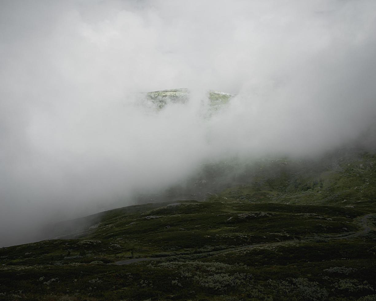 Foggy green mountains photo