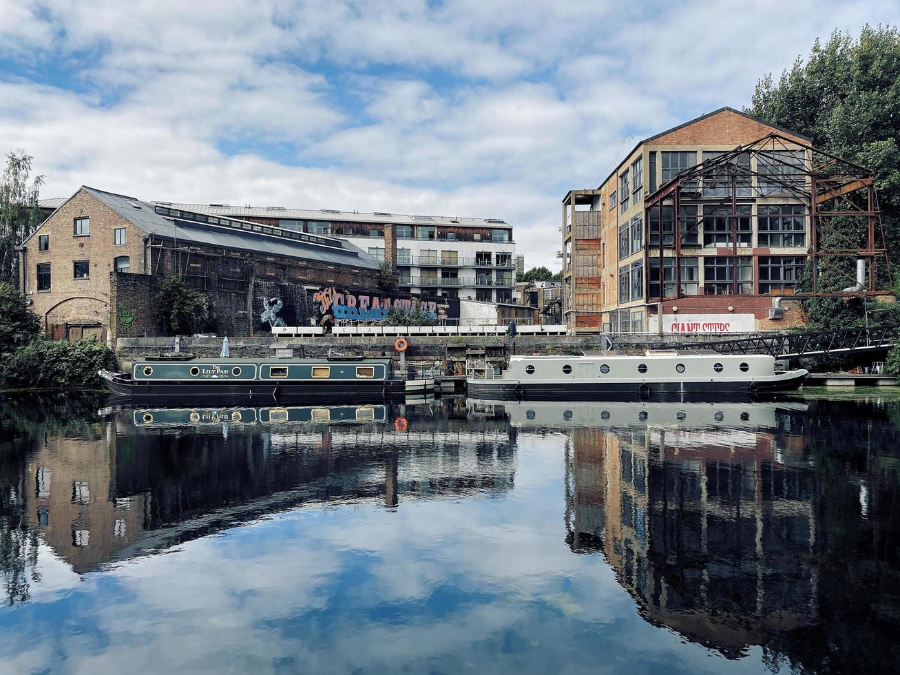 London, England, 2020 - Buildings near a waterfront photo