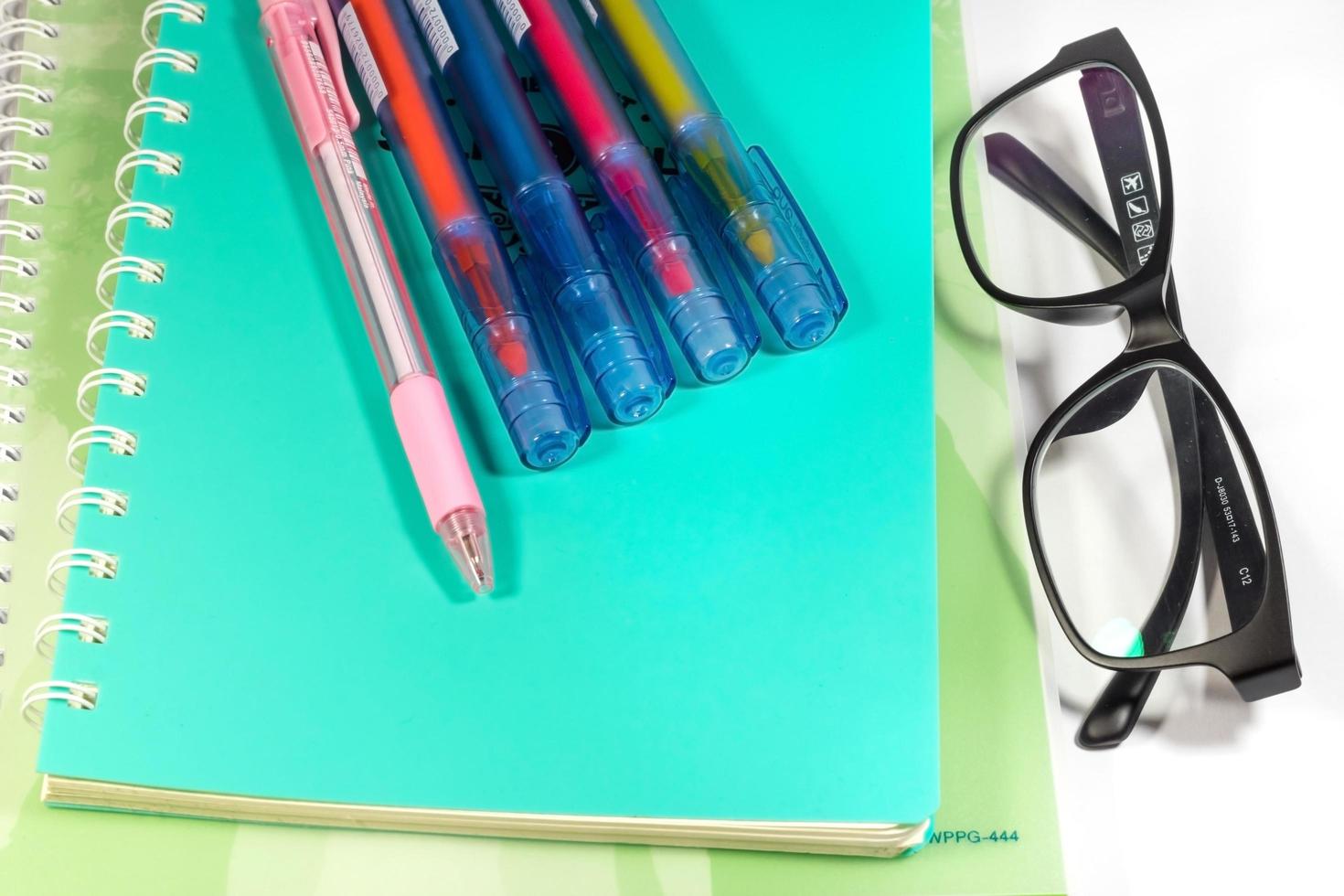 Glasses and a notebook photo