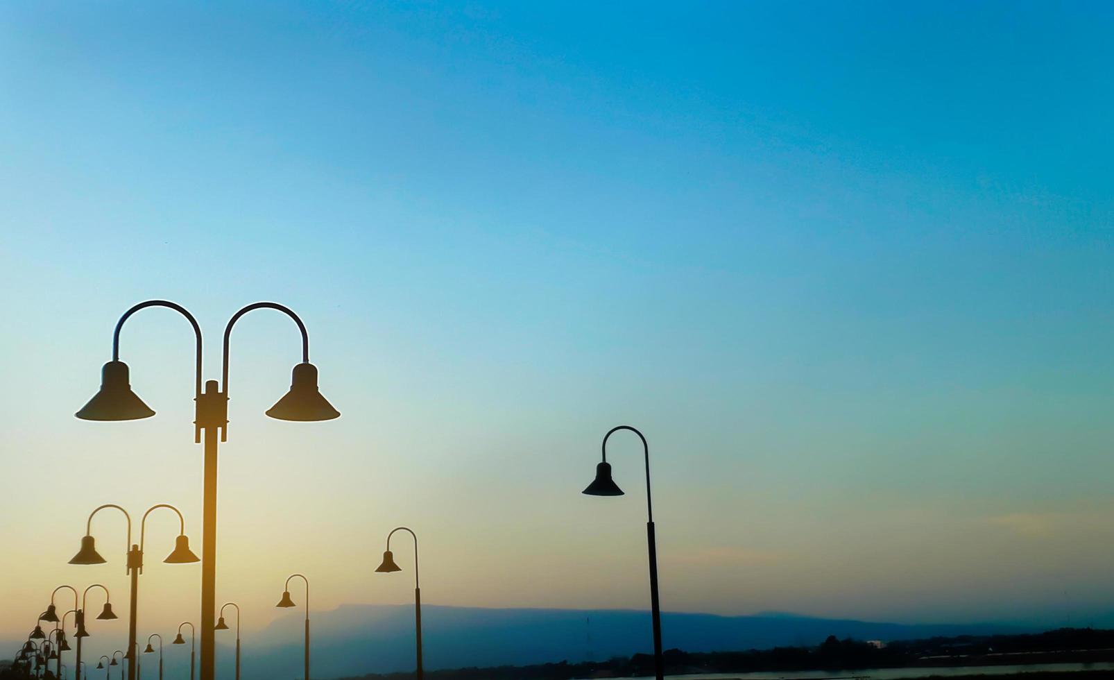 Lights at sunset photo