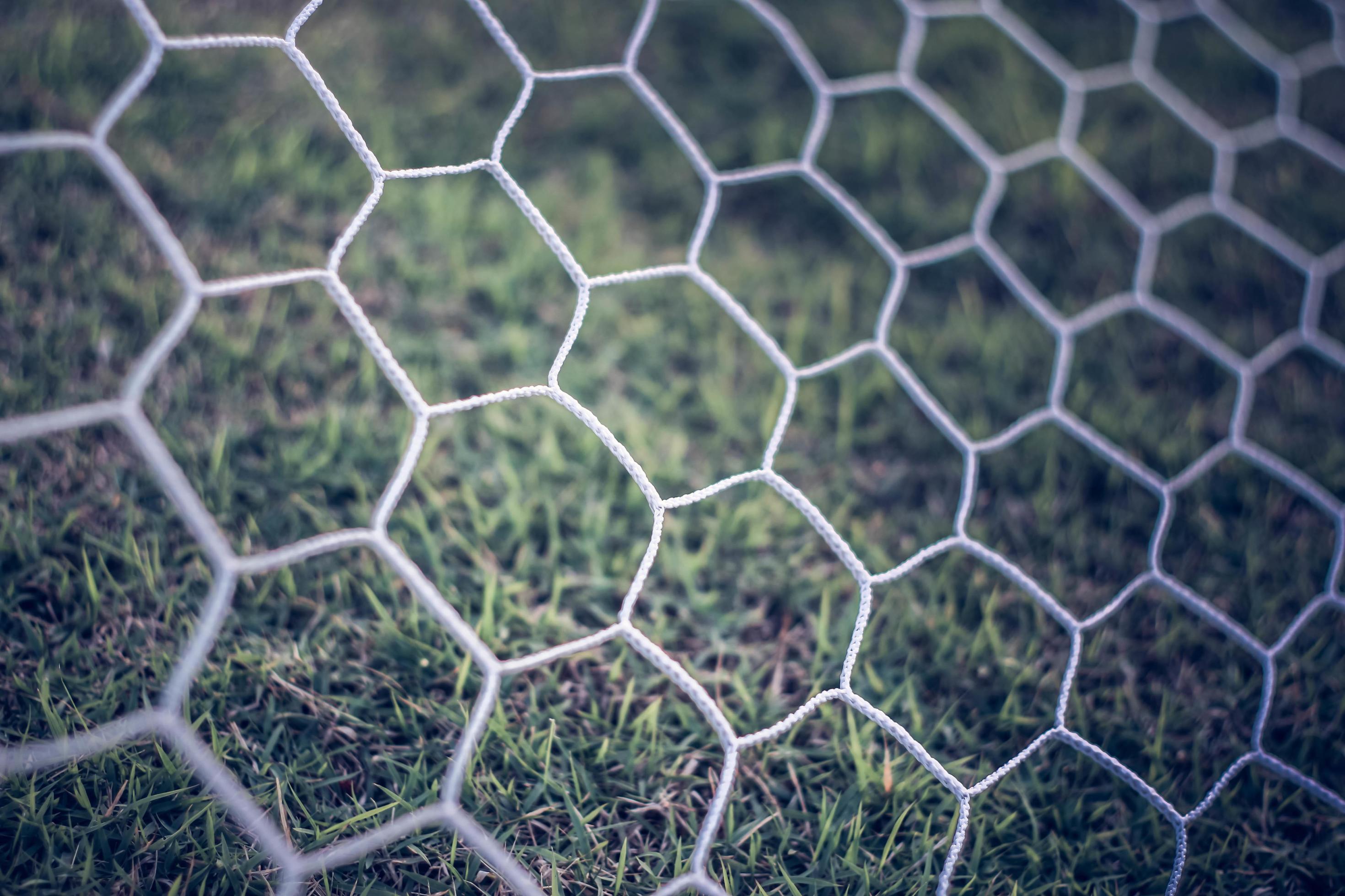 Detail of football nets background, soccer football 1862998 Stock Photo