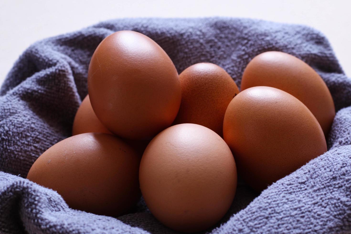 Eggs on a cloth photo