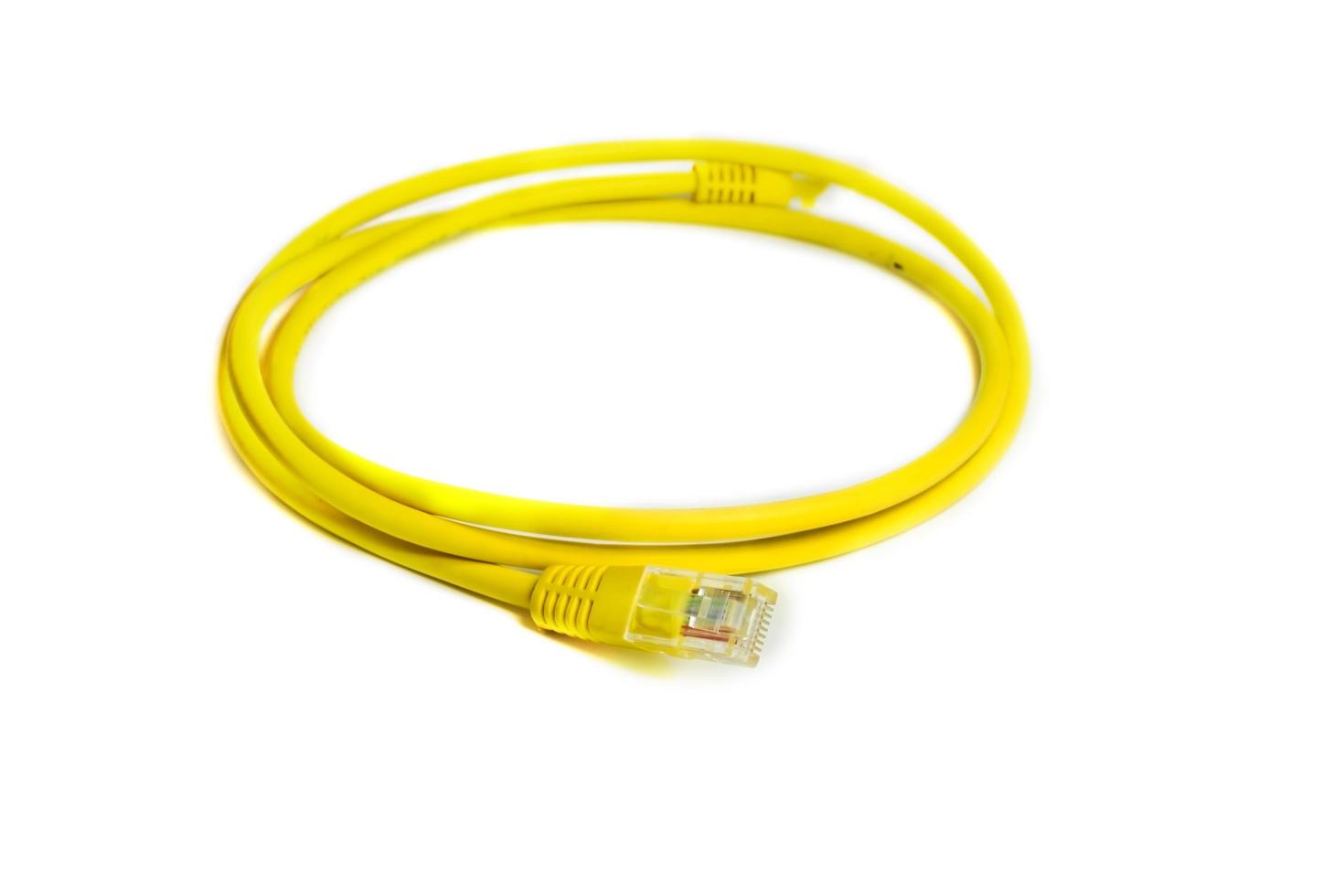 Yellow ethernet cable photo