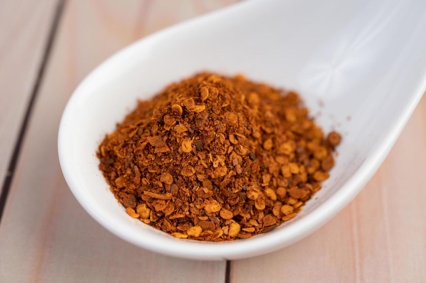 Fresh red pepper flakes photo