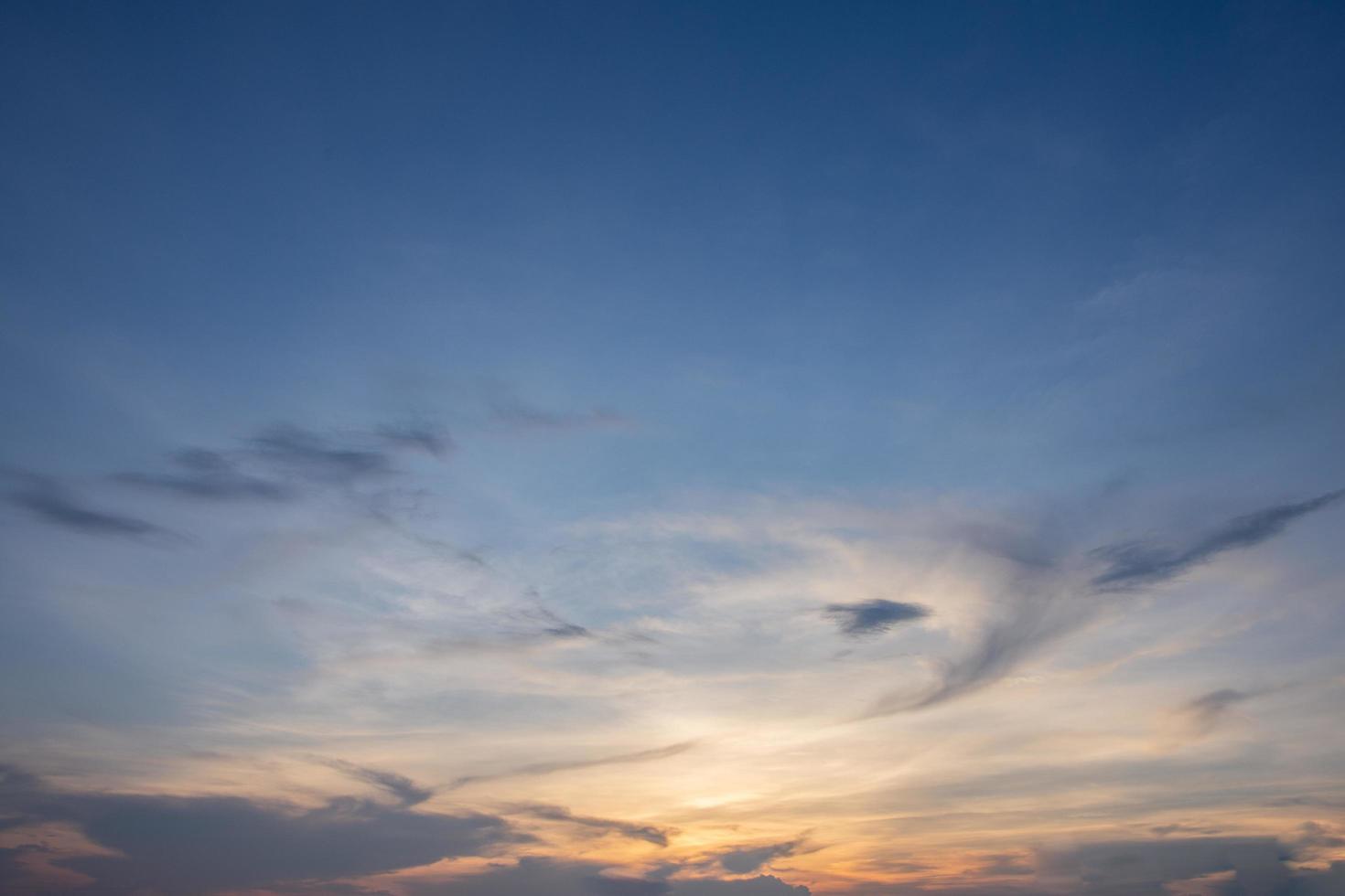 Clouds in the sky at sunset photo