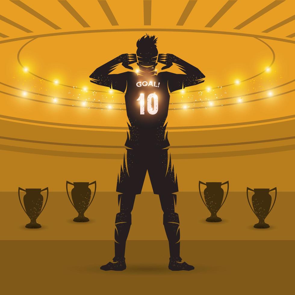 soccer player celebrating goal vector