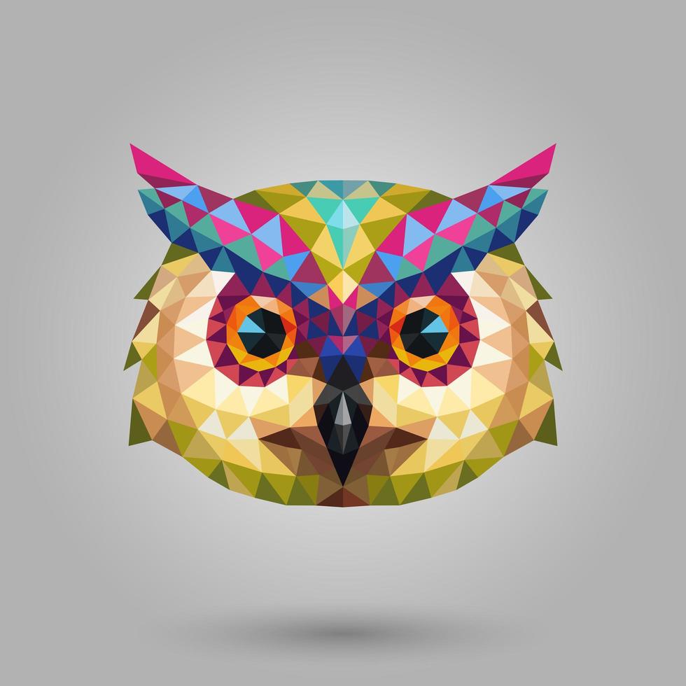 Owl face low polygon vector