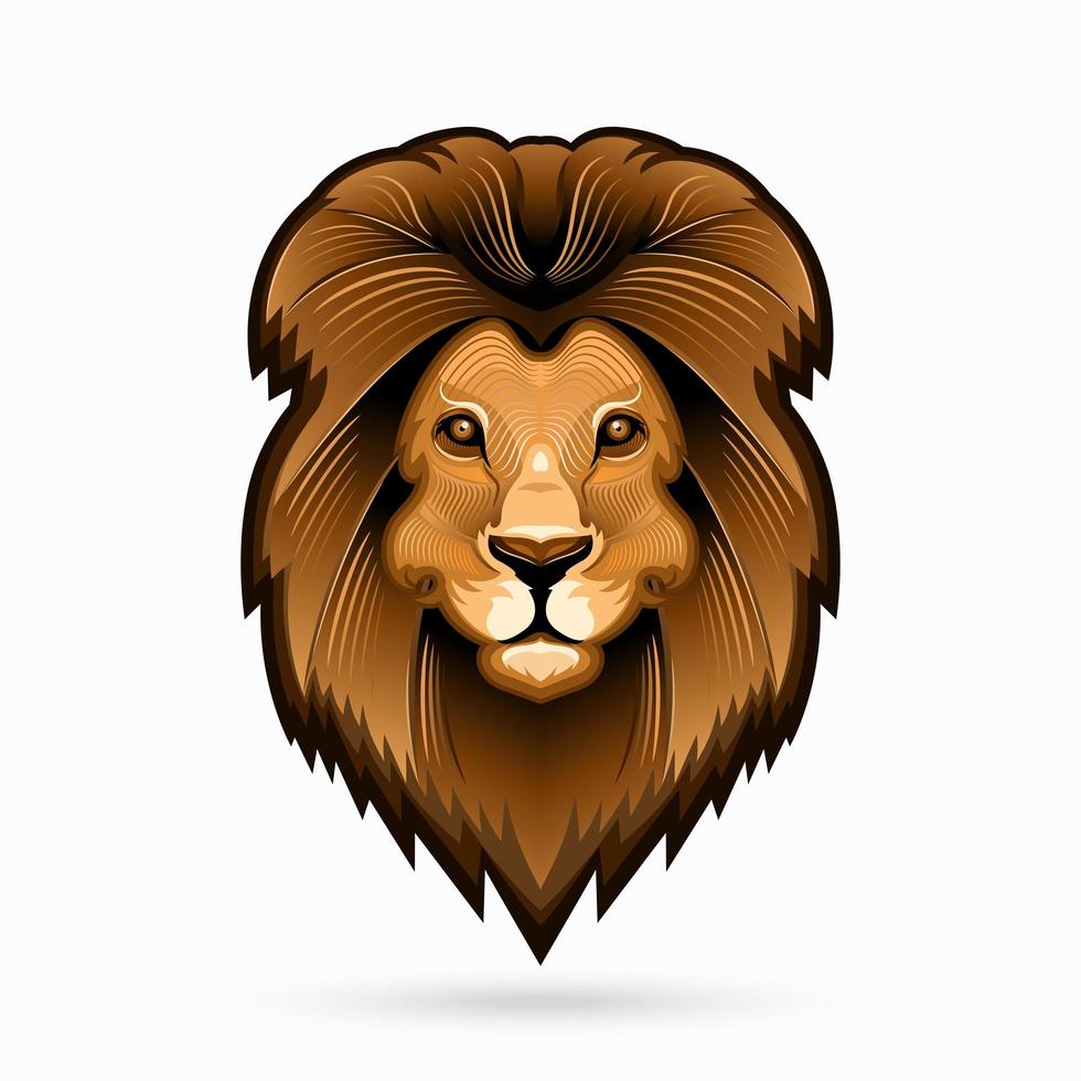 Lion head line art vector