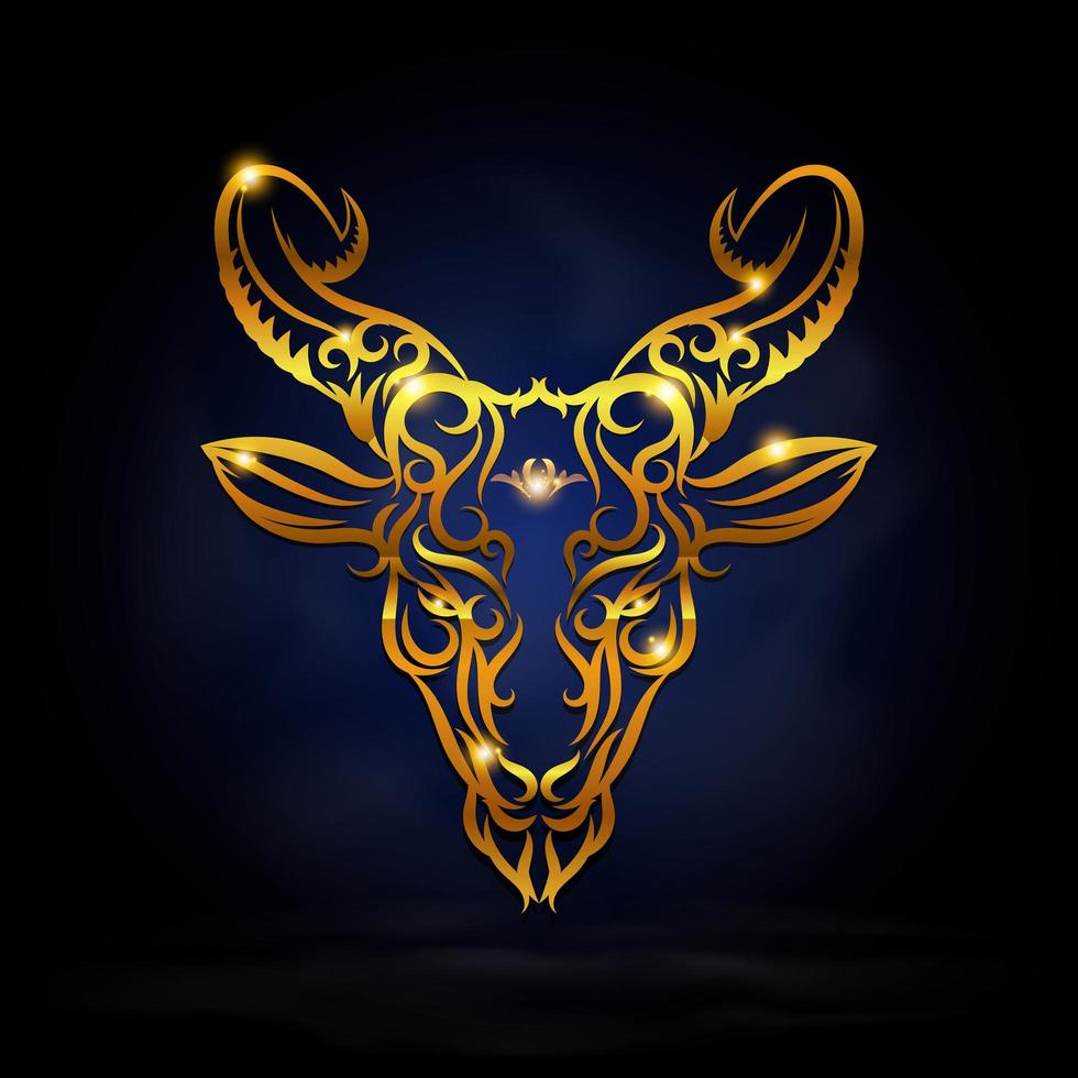 símbolo del zodiaco capricornio de oro vector