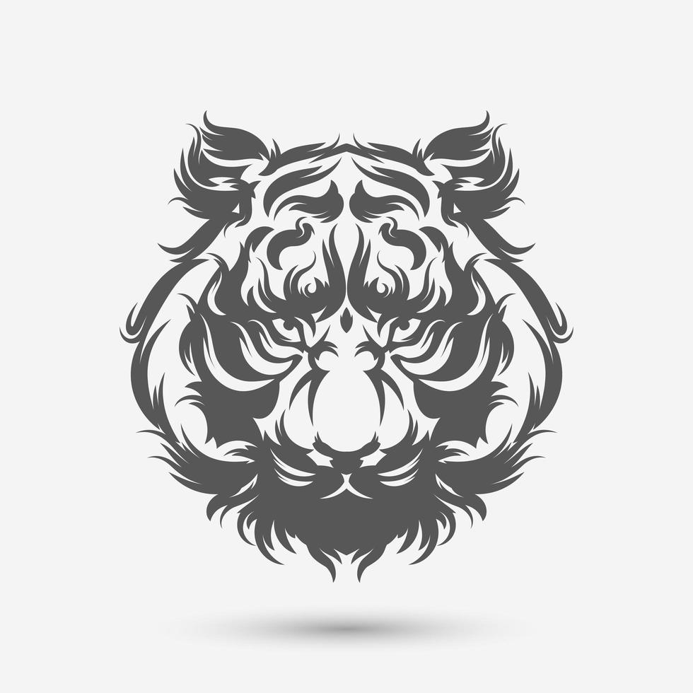 cepillo de arte de cabeza de tigre vector