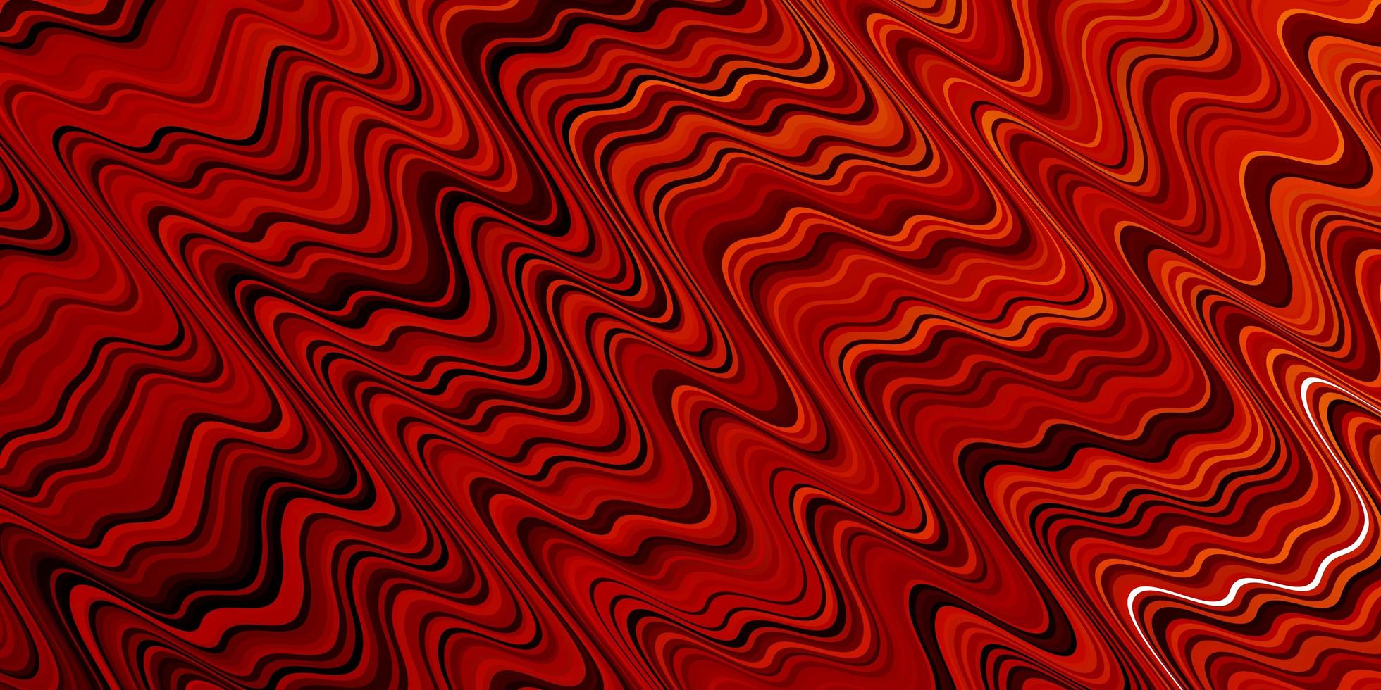 textura de vector rojo oscuro, amarillo con curvas.