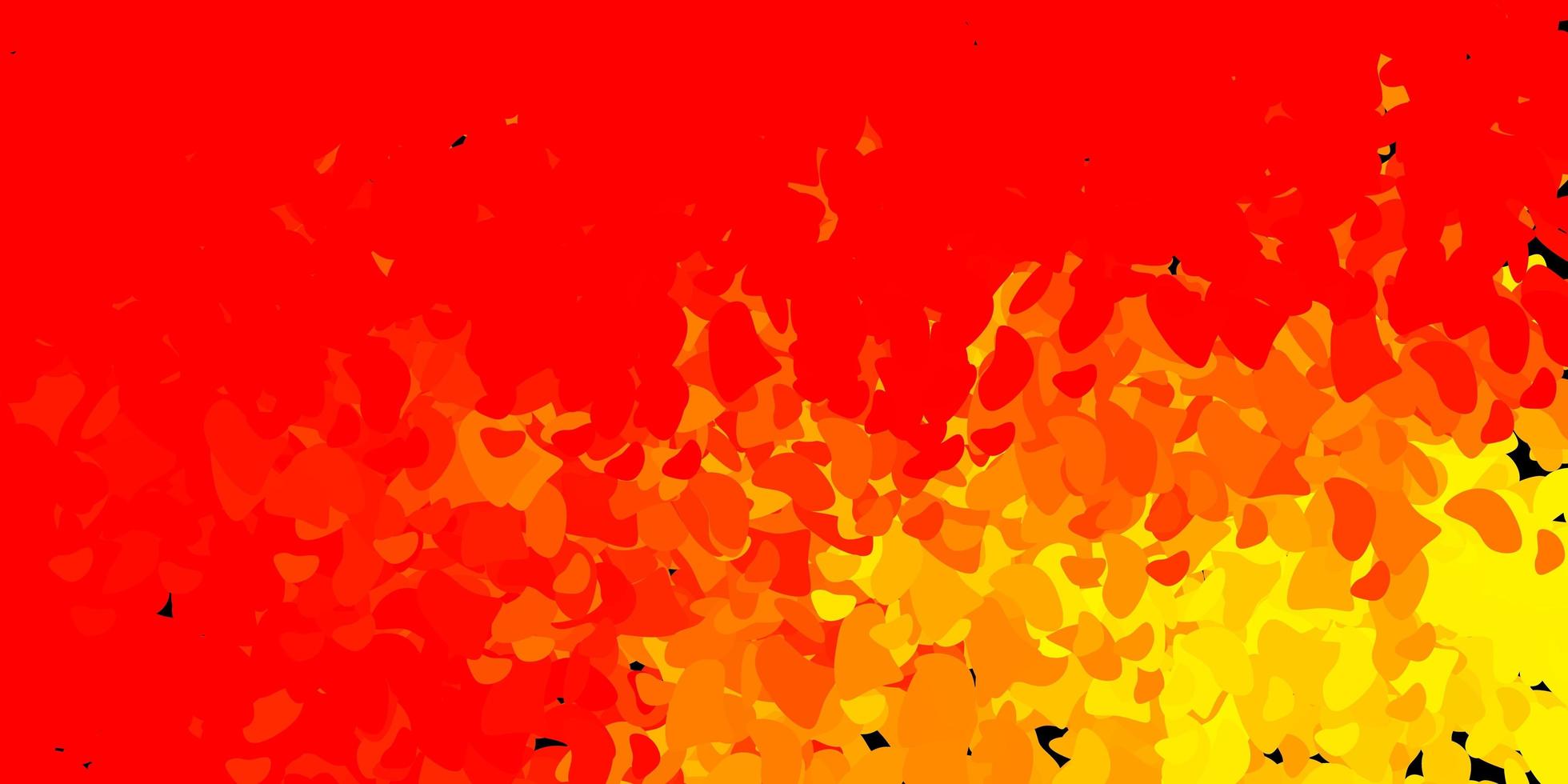 plantilla de vector rojo, amarillo claro con formas abstractas.