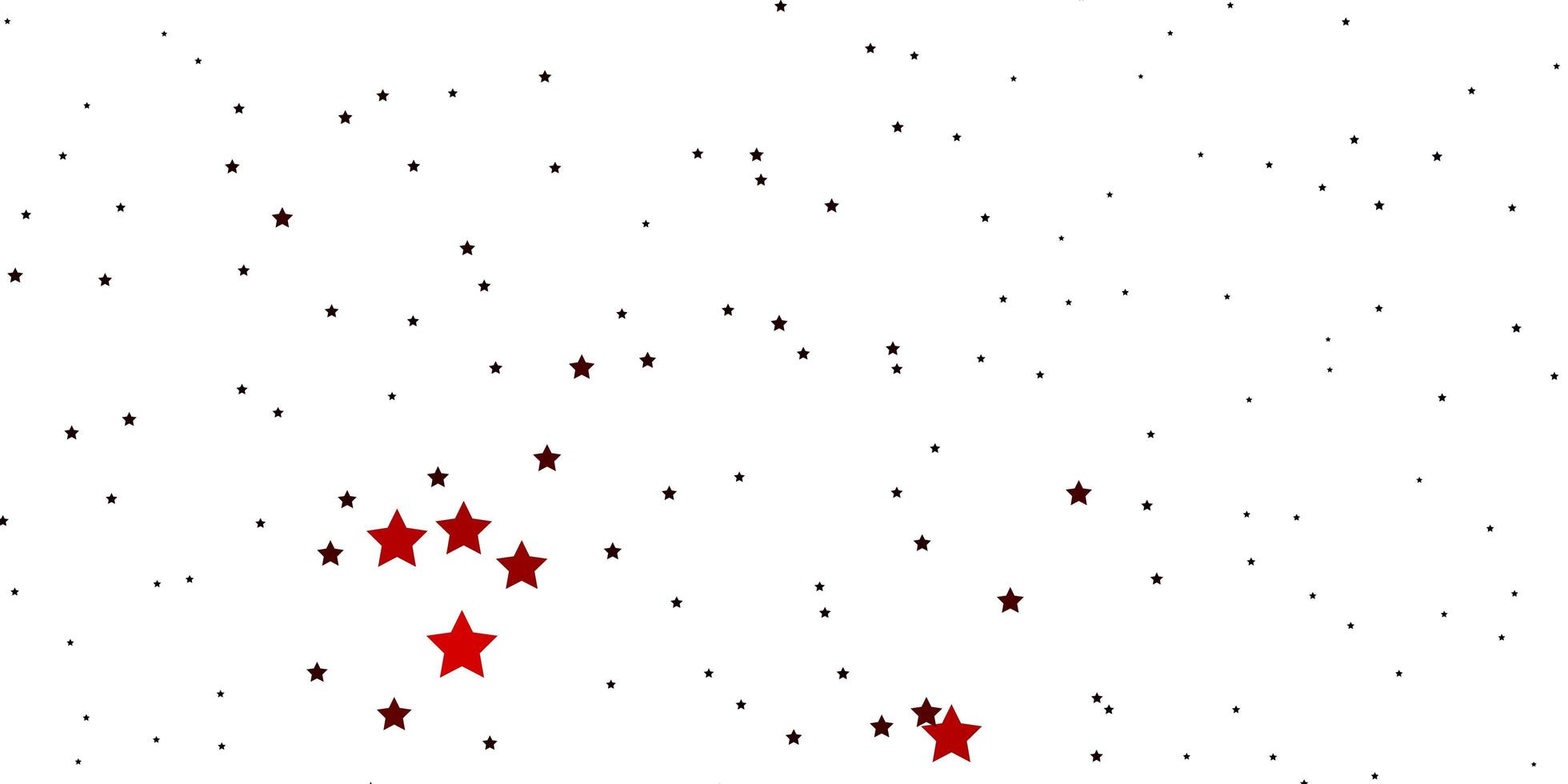 Fondo de vector rojo oscuro con estrellas pequeñas y grandes